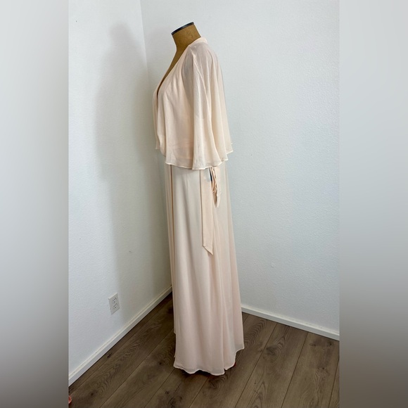 ModCloth Women’s XL NWT Wrapped in Rapture Dress Maxi Halter Chiffon Caped Wrap - Picture 5 of 11